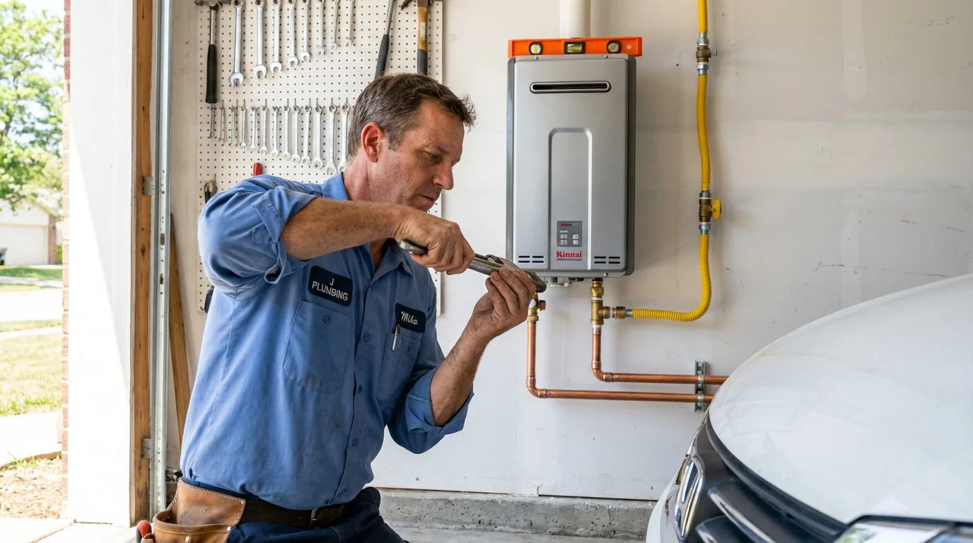Tankless water heater installation by a Johns Plumbing LLC plumber in Mount Carmel